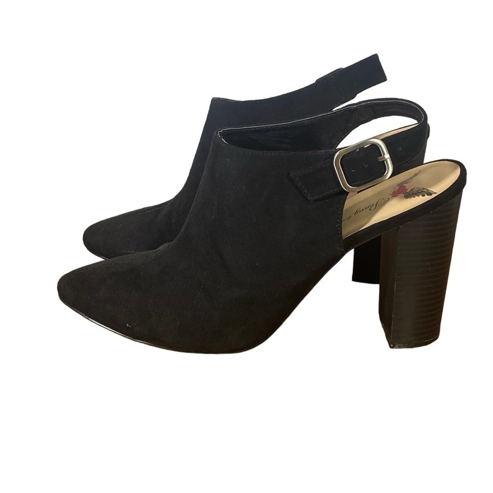 Penny loves Kenny Women's sz 10M Black Slingback pointed toe block heel Booties